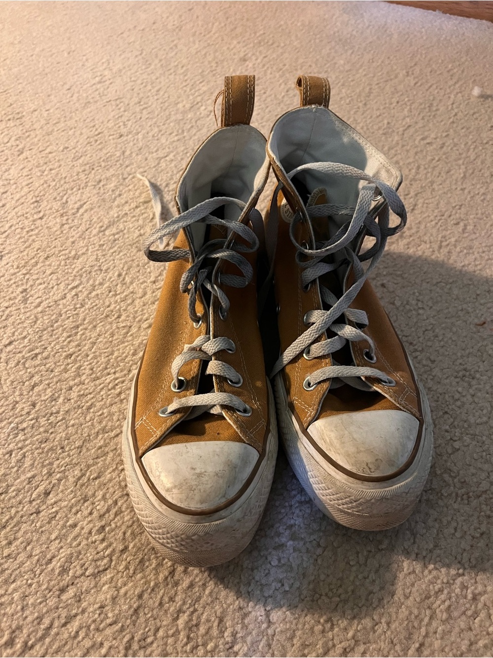 Converse Kids High-Top Canvas Sneakers in Mustard Brown
